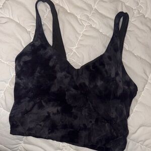Black Tie-Dye Tank Top